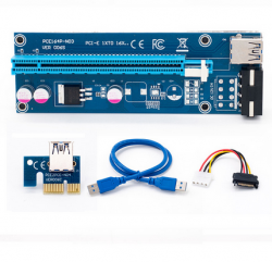 60cm PCI-E extender PCI Express Riser Card 1x to 16x USB 3.0 SATA to 4Pin IDE Molex Power for BTC Mining Miner