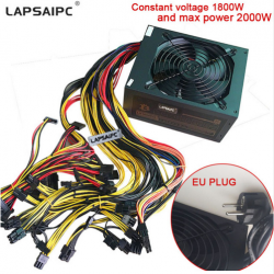 2018 NEW  Constant voltage 1800W and max power 2000W Mining Machine Power Supply PSU Support 8 Pieces Graphics Card